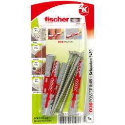 FISCHER DÜBEL 537620 Duopower 8 x 65 S K Duopower SB-Karte  Verpackungseinheit:1ST