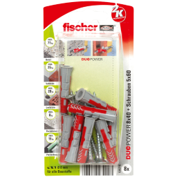 FISCHER DÜBEL 535215 Duopower 8 x 40 S K Duopower SB-Karte  Verpackungseinheit:1ST