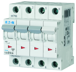 EATON 242517 LS-Schalter 10kA B 16A/3pol+N  4TE PLSM-B16/3N-MW Verpackungseinheit:1ST