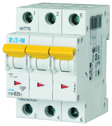 EATON 242476 LS-Schalter 10kA C 25A/3pol  3TE PLSM-C25/3-MW Verpackungseinheit:1ST