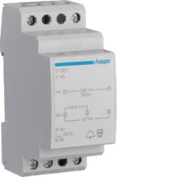 HAGER ST301 Klingeltrafo 230V/8+12V 4VA 2PLE  Verpackungseinheit:1ST
